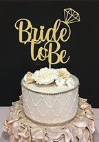 Bride To Be Cake Topper - Gold Glitter Bridal Shower Cake Decoration Supply - Bridal Wedding Engagement Party Decoration Photo Prop