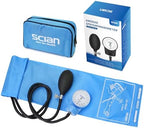 Scian Aneroid Sphygmomanometer - Blood Pressure Cuff with D-Ring Universal Cuff 10-16", Come with Carrying Bag for Nurse Doctor Senior Adult(Sky-Blue, Stethoscope Not Included)