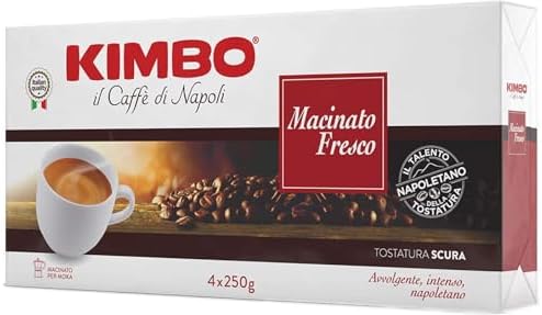 Kimbo Macinato Fresco 4 buste da 250g Imported from Italy