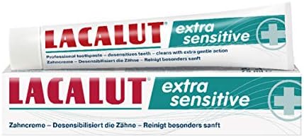 LACALUT Extra Sensitive Toothpaste, Repair & Protect Sensitive Teeth - Cavity Prevention & Stain Removal 2.5 Ounces