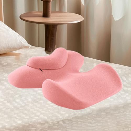 harayaa Memory Foam Massage Neck Pillow Breathable Resuable Multipurpose Beauty Salon Support Pillow for Sleeping Bedroom Salon Women, Pink