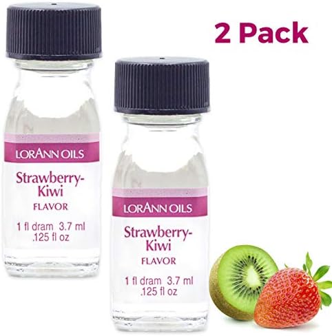 LorAnn Oils Super Strength Flavoring - Used For Candy Making, Flavoring, Baking, Hard Candy, & Flavor Oils - Bold, Natural Flavors 4X Stronger Than Extracts - Strawberry-Kiwi, Pack of 2, 0.125 fl oz