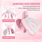 Thigh Trainer for Women, 360° Pelvic Floor Exercise Device with Resistance Band, 15-75LB Adjustable Resistance Thigh Workout Equipment for Inner Thigh Toner, Kegel Exercise, Pelvic Floor Muscle Repair