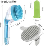 (6 Pcs) ELEGX Pet Grooming Bath Massage Brush with Soap and Shampoo Dispenser Soft Silicone Bristle for Long Short Haired Dogs Cats Shower