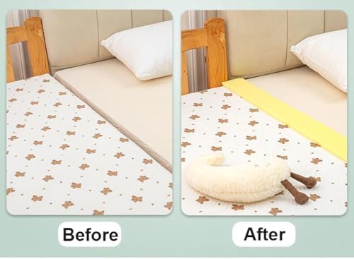 79inch Long T Shape Bed Gap Filler High Density Foam Cut to Any Size,Mattress Extender Twin Bed Connector for Single/Twin/Queen/King Size Bed (2" Gap)