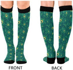 Peacock Feathers Compression Socks for Women & Men – Knee High Support for Running, Nurses, Travel, Workout – 1 Pair