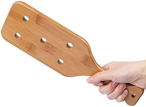 BATTIFE 12inch Bamboo Paddle - Lightweight Durability Smooth Wooden Paddle with Airflow Holes Unfinished Wooden Paddle
