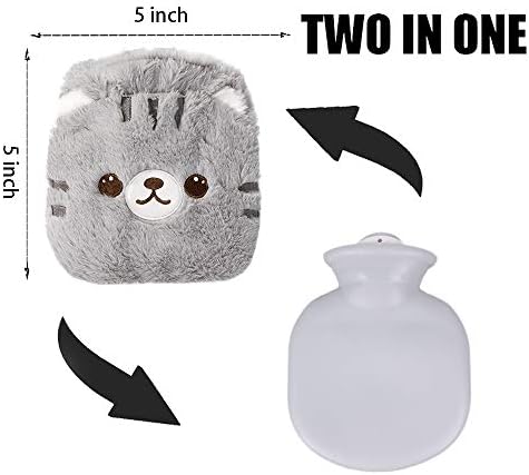 Rubber Hot Water Bottles Pain Relief with Cute Faux Fur Cover