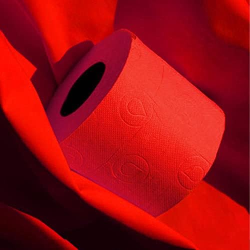 Renova Red Toilet Paper 3-Ply -Ideal for Decorating Your Home or Office - Pack of 6 Compact Size Rolls- 140 Sheets - Eco-label Certified - Dermatologically Tested - Septic Safe - Sustainable & Soft