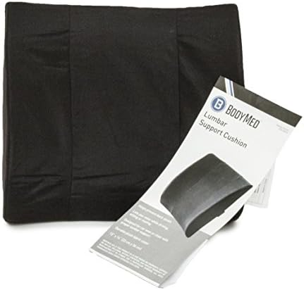 BodyMed Lumbar Support Cushion, Standard, Black – Lower Back Support for Improved Comfort – Ideal for Use at Home, in The Office, and Traveling – Durable, Adjustable, & Lightweight