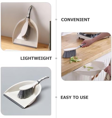 ABOOFAN Mini Broom and Dustpan Set, 2pcs Portable Desktop Whisk Broom with Dust Pan for Household Cleaning, Compact Cleaning Accessory for Office and Home Use