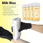 Roll on Hair Removal Wax Refill Cartridge for Women Men Milk Roller Waxing Depilatory for Legs Arms at Home 4 Pack