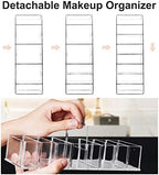 Detachable Makeup Organizer, 8 Compartments Acrylic Cosmetic Storage Jewelry Display Boxes, Clear Drawer Organizers Case for Dresser Vanity Bathroom Kitchen