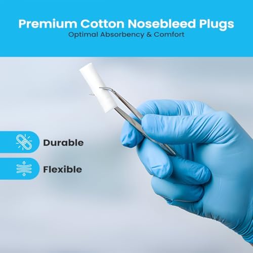Dental Cotton Rolls - Nose Bleed Stopper - Nose Bleed Plugs for Kids or Adults - Highly Absorbent Gauze Rolls & Cotton Roll - Non Sterile 1.5 Inch Rolled Cotton Pads (Pack of 50)
