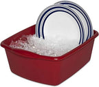 Sterlite 12 Quart Dishpan Basin, Multi-Purpose, 15 3/4" x 12 1/2" x 6", Red, 1-Pack