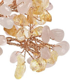 1Pc Natural Cystal Stone Tree Decorations Rose Quartz & Yellow Quartz Chips Tree Decorations Energy Crystal Ornaments Garden House Desk Office Table Bedroom Home Decor Birthday Gemstone Jewelry Gifts