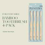 Plus Ultra Eco-Friendly Bamboo Toothbrush 4-Pack – Soft Bristles for Sensitive Gums – Sustainable, Biodegradable Moso Bamboo – All Natural and BPA Free with Positive Affirmations Etched on Handles
