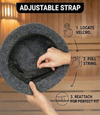 Adjustable Natural Wool Sauna Hat for Men and Women - Sauna Cap with Sweatband - Insulating Breathable Wool Banya Hat for Spa, Home Steam Room, Bathhouse - Comfortable Unisex Steam Room Hats