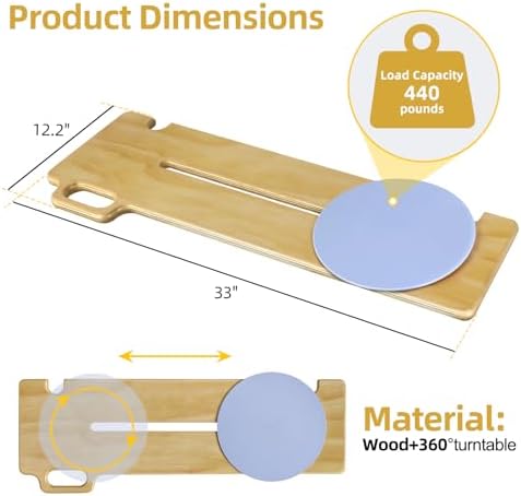 Transfer Board Patient Slide Assist Device for Transferring Patient Elderly, and Disabled from Wheelchair to Bed, Toilet, Bathtub, Sliding Boards Platform with Single Handle (33" x 12" x 0.7")