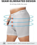 Arjen Kroos Men's Seamless Boxer Briefs 3 Pack,Anti-Chafing Performance Shapewear-Moisture Wicking 4-Way Stretch Underwear