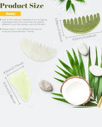 EORTA 3pcs Jade Massage Comb Board, Guasha Scalp Massager Comb, Multifunctional Jade Hair Combs for Scalp Face Neck Caring