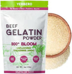 Yerbero - Premium Unflavored 300° Bloom Beef Gelatin Powder 4oz (114g) | Thickening Agent | Grenetina en Polvo Sin Sabor | Swiftly Solidifies, Stabilizes, and Enhances for Culinary & Baking Endeavors.