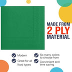 Party Solids Emerald Green Paper Napkins Disposable Everyday 200 Pcs 2 Ply Emerald Green Dinner Napkins Paper Everyday For Parties & Party Supplies