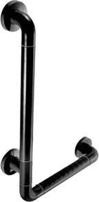 Bathroom Grab Bars Shower Assist Black L-Shaped Safety handrail,Bathroom Non-Slip Assist handrail with Luminous Circle,Can Bear 200kg (Color : Black, Size : 4060cm)