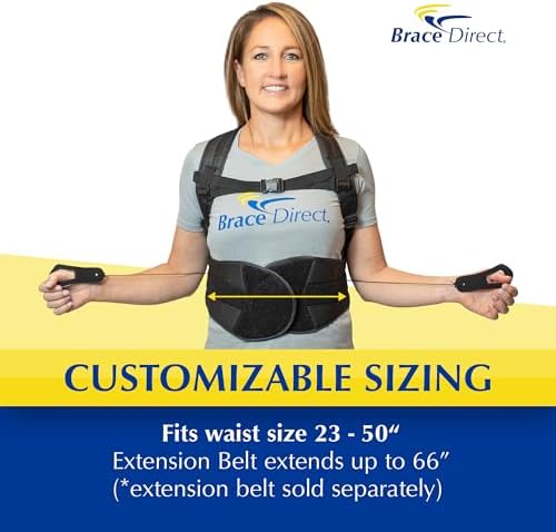 TLSO Full Back Brace for Kyphosis, Compression Fractures, Post Op Recovery, Scoliosis, DDD, Herniated Discs – Adjustable Thoracic Lumbar Spine Support – L0456 L0457 (Waist 23-50")