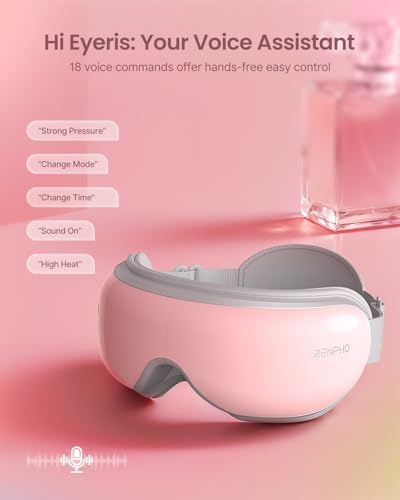 RENPHO Eyeris 1 Eye Massager with Heat, Birthday Day Gifts for Women Men Mom Dad Her Him, Eye Mask for Migraine, Smart Sleep Mask for Dry Eyes Relax, Reduce Strain
