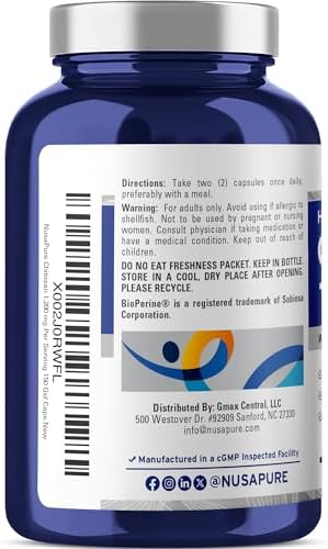 NusaPure Chitosan 1200mg 150 Caps (Non-GMO & Soyfree) with Bioperine
