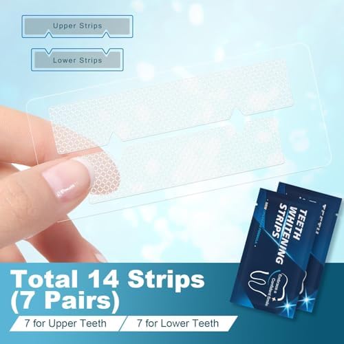 Teeth Whitening Strips - 14 Whitening Strips for Teeth Sensitive, Professional, Fast Remove Smoking, Coffee, Wine Stains, Teeth Whitening Kit Pack of 7 Non-Slip Strips Treatments
