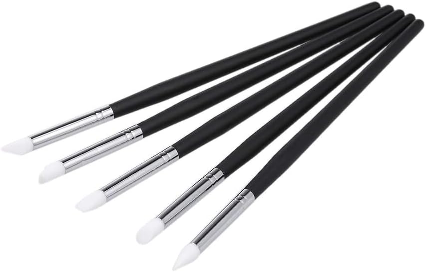 Angzhili 5Pcs/Set Dental Silicone Brush Pens for Resin Shaping and Trimmer,Dental Whitening Carving Pen Set