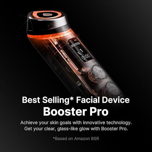 medicube Booster Pro | 6-in-1 Real Glass Glow Beauty Massager | for Clear, Radiant, Firmer-Looking Skin | Korean Skin Care | Black