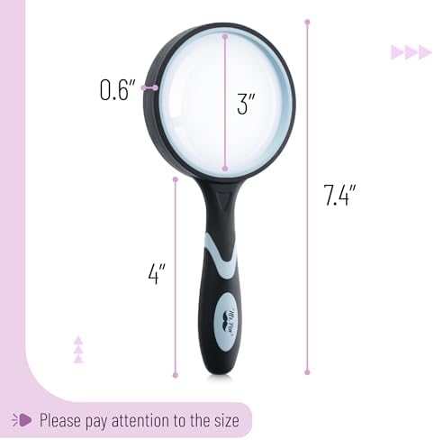 Mr. Pen- Magnifying Glass, 2 Pack, 10X Magnifier, 75mm Glass Lens, Magnifier for Reading, Magnifying Glasses for Close Work