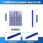 32 Pcs Wax Guard Filters, Compatible with Audien Hearing, 1.5mm Replacement Wax Filters, Hearing Aid Accessories and Supplies Cleaning Tool for Earwax Removal Protection, Blue, 4 Pack