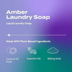 Indigo Wild Zum Clean Laundry Soap - Plant-Based Liquid Laundry Soap - Contains Baking Soda, Essential Oils & Saponified Coconut Oil - Amber - 64 fl oz