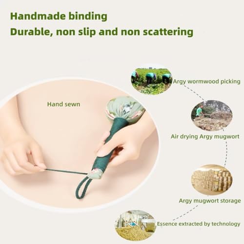 2PCS Long Size Lymphatic Drainage Hammer,Manual Body Massage Hammer, Wormwood Massage Hammer,Back Knock Long Handheld Massage Hammer for Back Pain Relief Green 12.5IN