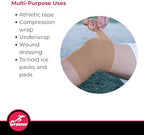 Cramer Eco-Flex Self-Stick Stretch Tape, Beige, 2" x 6 yds, Cohesive Athletic Bandage, Athletic Trainer Flexible Sports Underwrap, Easy Tear Vet Wrap for Pets, Self Adhesive Bandage Roll, 24 Rolls