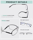 Eyekepper UV Protection Progressive Reading Glasses 3 Levels Multifocus Readers Men Women Bendable Memory Frame (Gold, +3.50)
