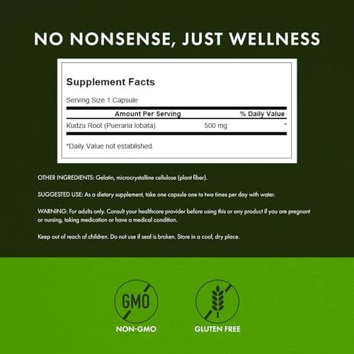 Swanson Full Spectrum Kudzu Root - Herbal Supplement Supporting Heart Health & Liver Health - May Support Healthy Blood Pressure & Cholesterol Levels - (60 Capsules, 500mg Each)