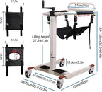 Patient Lift Transfer Chair, Patient Lift for Home, Patient Transfer Lift Wheelchair, Wheelchair Lift for Car, Lightweight Bedside Bathroom Wheelchair for Elderly, 275lbs