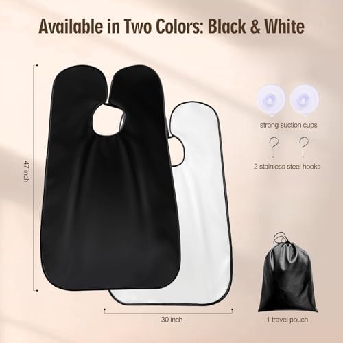 beard bib for dad Fathers Day beard apron gifts for men Him Boyfriend Husband Valentines Day Anniversary Beard Trimming Catcher Bib for Shaving (White)