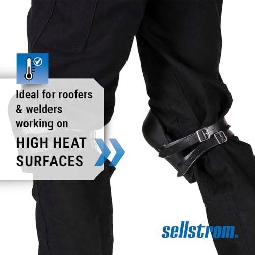 Sellstrom KneePro Roofers Protective Knee Pads with Heavy Duty Foam Padding - All-Day Comfort, Non-Marking Rubber, Universal Fit for Men & Women - for Roofing, Welding, Work on Heated Surfaces