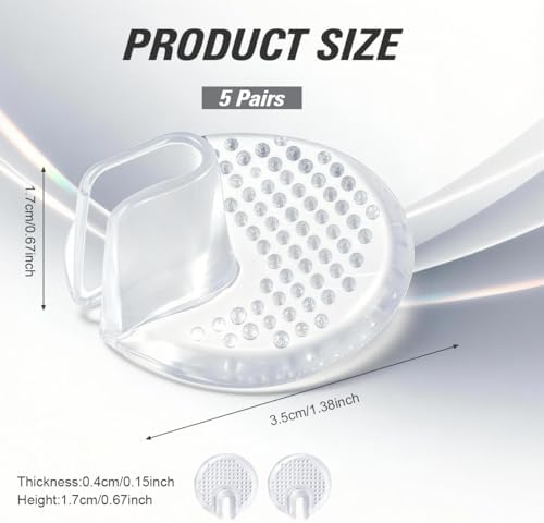 5 Pairs Transparent Silicone Thong Sandal Toe Guards Cushions Self-Adhesive Flip-Flop Non-Slip Gel Toe Protectors Toe Separator Foot Pads for Women Men (Style B)