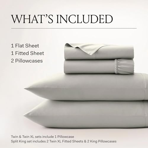 BOLL & BRANCH Percale Hemmed Sheet Set - Cooling Breathable Bed Sheets for Hot Sleepers - Twin XL, White - Luxury 100% Organic Cotton - 1 Flat, 1 Fitted, 2 Pillowcases