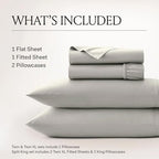 BOLL & BRANCH Percale Hemmed Sheet Set - Cooling Breathable Bed Sheets for Hot Sleepers - Twin XL, White - Luxury 100% Organic Cotton - 1 Flat, 1 Fitted, 2 Pillowcases
