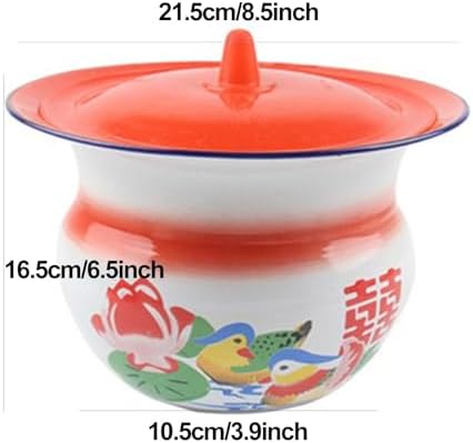 Spittoon Urinal Bucket Metal Chamber Pots Urinal with Lid Bedpan Portable Handheld Pee Bucket for Kids, Women and Men(A)