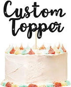 Personalized Cake Topper Birthday Cake Toppers 11 Colours Wedding Cake Topper with Any Text Age Glitter Double Sided Cake Decoration for Anniversary Baby Shower Graduation(Black)