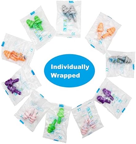 100 Pair Silicone Reusable Ear Plugs for Swimming, Sleeping, Concerts & Music - Bulk Pack of Swimmers Ear Plugs for Adults - Noise Reduction up to 25dB Swimming Earplugs for Men Women Ear Protection